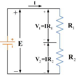 Diagrama del circuito del divisor de voltaje
