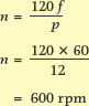 fórmula de frecuencia del generador trifásico