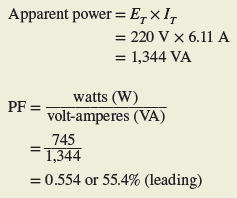 calcular el factor de potencia en un circuito serie rc 