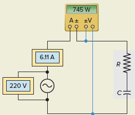 Factor de potencia para un circuito en serie RC 