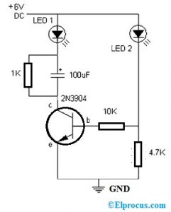 Señal de giro LED con transistor 2N3904