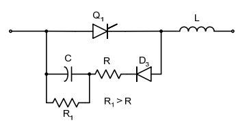 Circuito amortiguador RC con polarización inversa