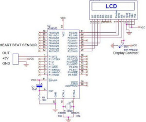 Diagrama del circuito del monitor de frecuencia cardíaca digital