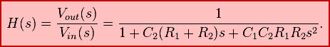 Función de transferencia del circuito Sallen-Key de segundo orden