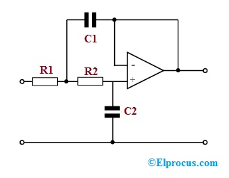 Circuito LPF activo de segundo orden usando un amplificador operacional