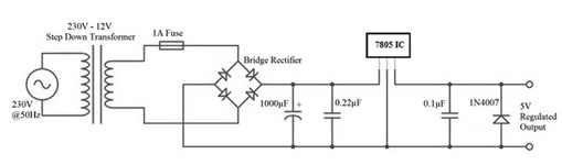 circuito regulador de voltaje 7805