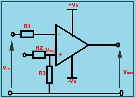 Op Amp como operación de diagrama de circuito comparador