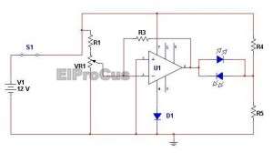 Monitor de voltaje de batería Diagrama de circuito de proyectos de electrónica simple