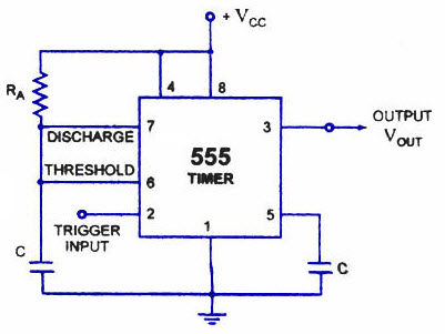 Multivibrador monoestable con circuito temporizador 555