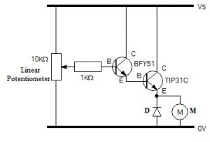 Transistor Darlington para accionar un motor de corriente continua