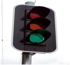 Una pantalla de semáforos