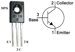 Configuración de los pines del transistor BD139