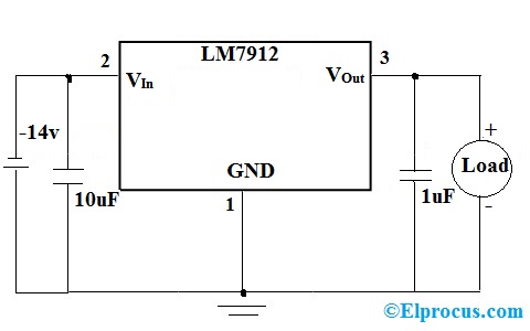 Esquema del circuito del LM7912