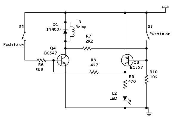 Circuito de interruptor táctil con BC547