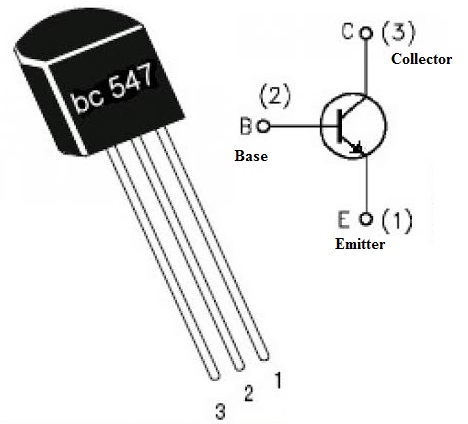 configuración de los pines del transistor bc547