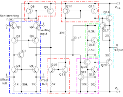 circuito interno del circuito integrado 741