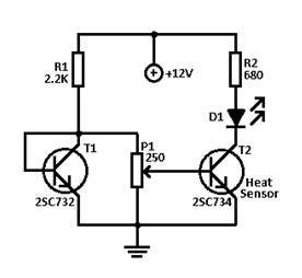 Circuito electrónico simple para controlar la temperatura