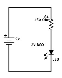 Circuito electrónico simple de LED