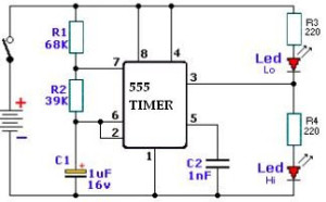 circuito PCB del temporizador 555 