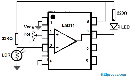 Diagrama del circuito IC LM311