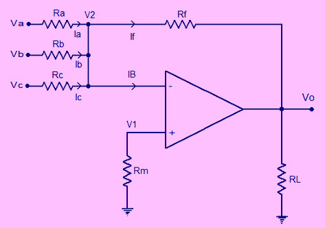 Circuito amplificador sumador
