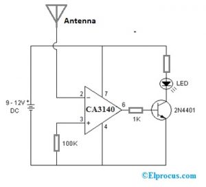 Detección de electricidad estática con amplificador operacional BiMOS CA3140