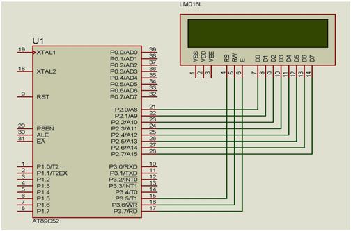 Interfaz de pantalla LCD 16x2 con microcontrolador 8051