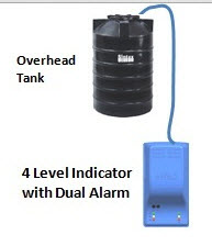 Depósito de agua con indicador de 4 niveles