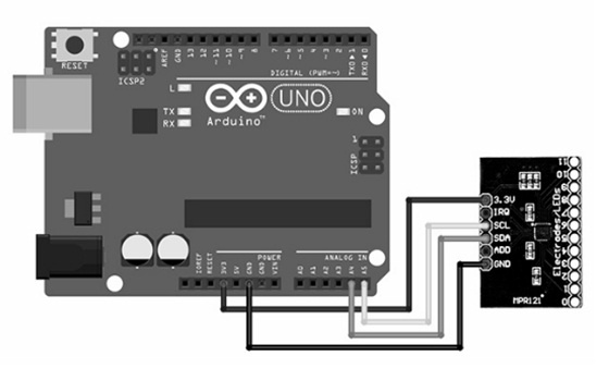Interfaz del sensor capacitivo con Arduino