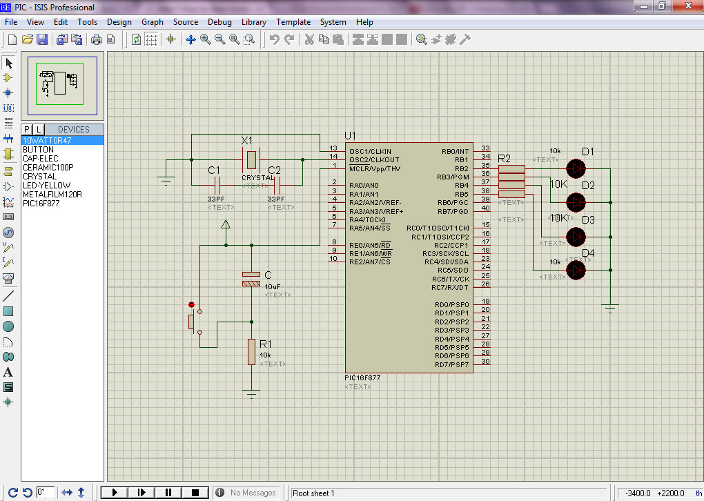 Proyecto de microcontrolador PIC Diagrama de circuito